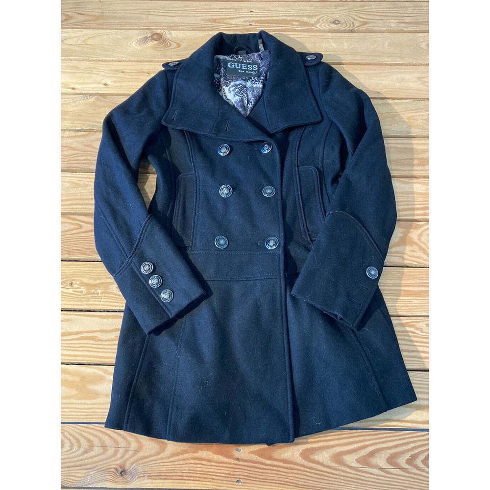Guess Wool Button Front Peacoat Size Small Women’… - image 1